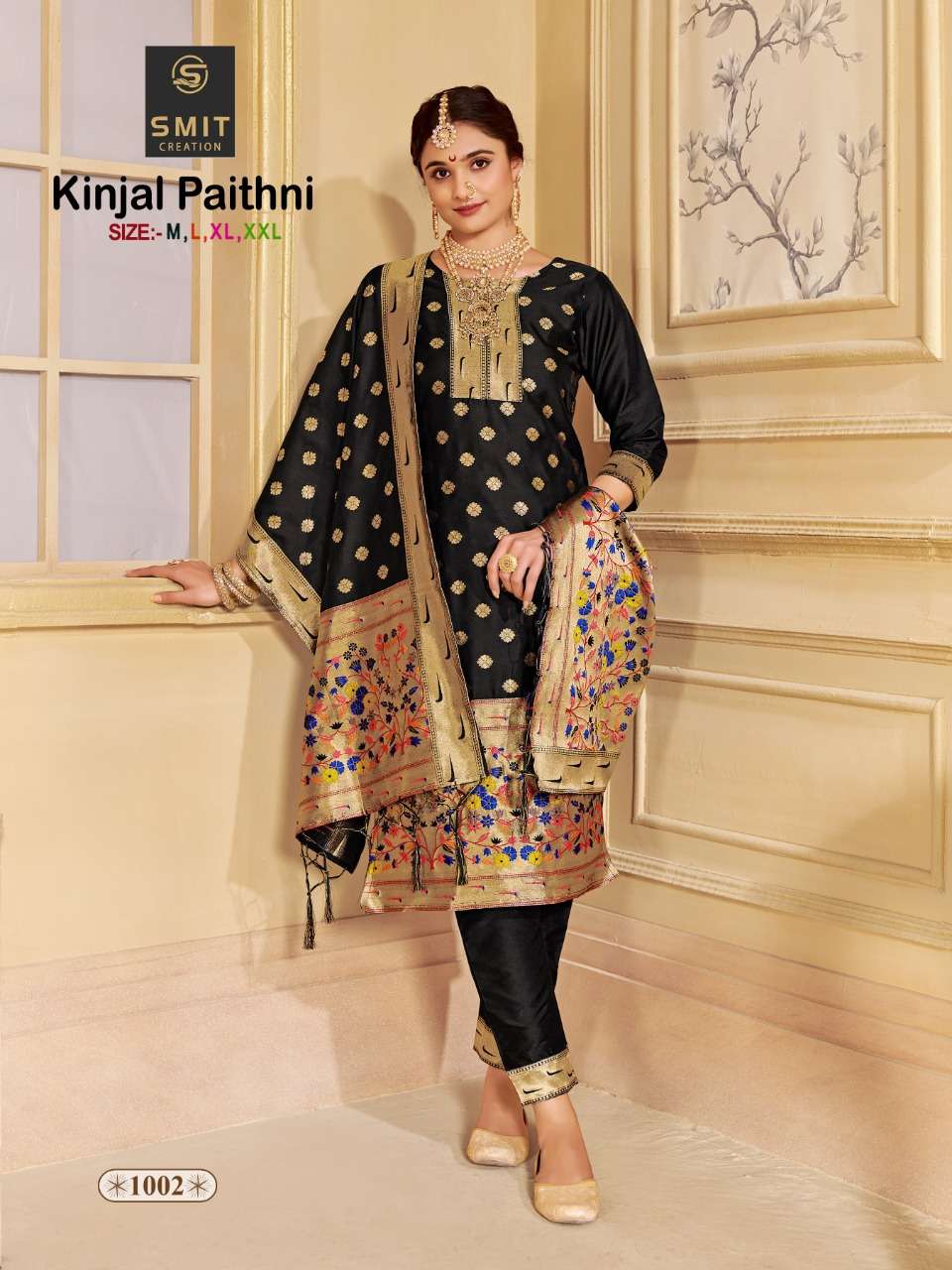 Kinjal Paithni By Smit Creation 1001 To 1006 Series Designer Festive Suits Collection Beautiful Stylish Colorful Fancy Party Wear & Occasional Wear Pure Tapeta Silk Dresses At Wholesale Price