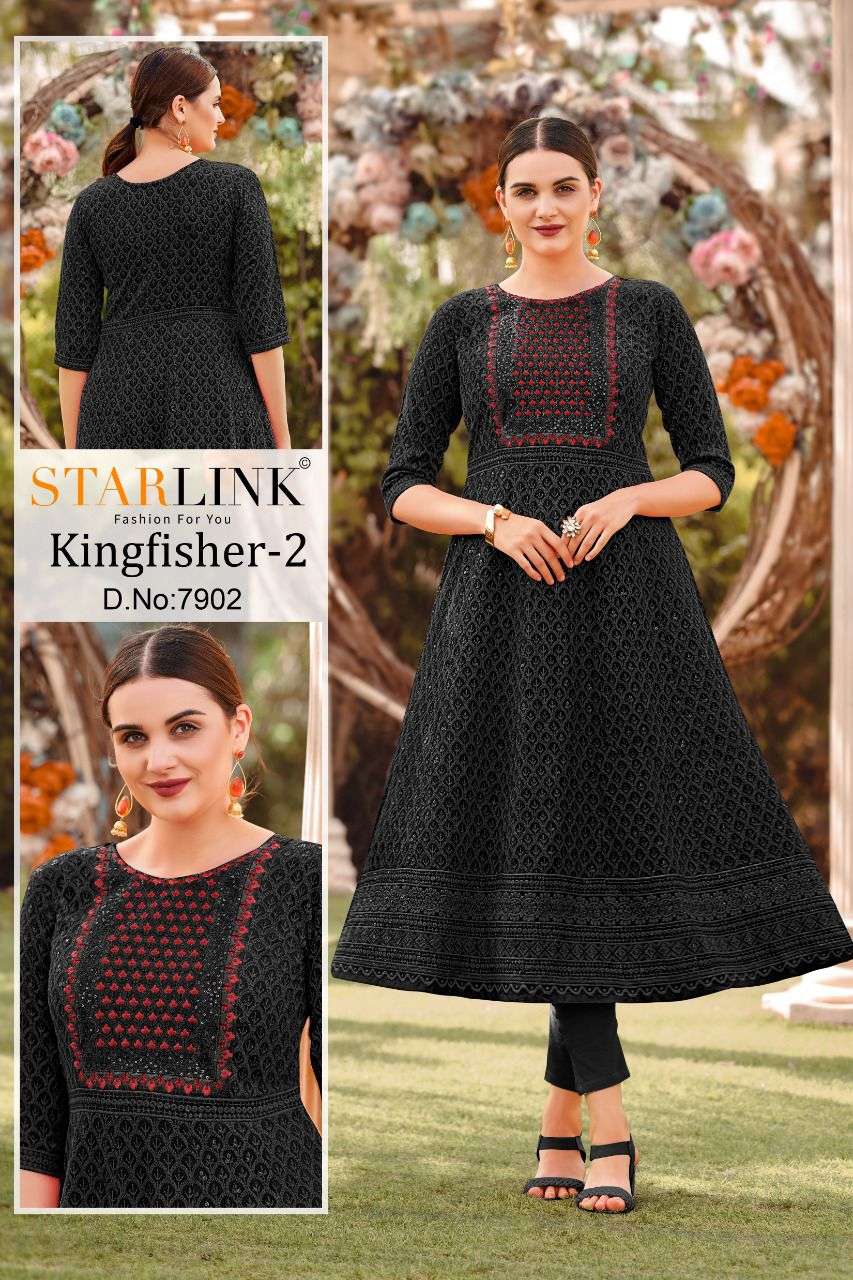 KINGFISHER VOL-2 BY STARLINK DESIGNER STYLISH FANCY COLORFUL BEAUTIFUL PARTY WEAR & ETHNIC WEAR COLLECTION RAYON KURTIS AT WHOLESALE PRICE