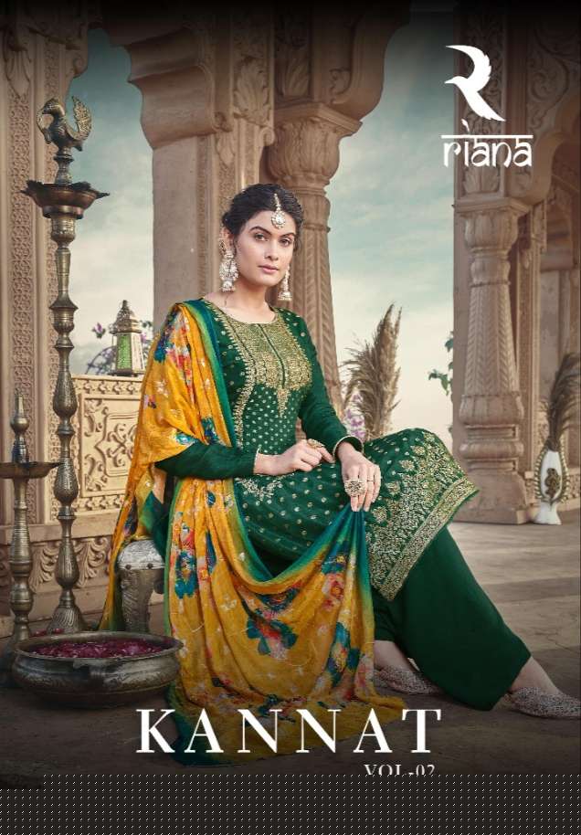 KANNAT VOL-2 BY RIANA 65001 TO 65007 SERIES BEAUTIFUL SUITS COLORFUL STYLISH FANCY CASUAL WEAR & ETHNIC WEAR VISCOSE RUSSIAN SILK DRESSES AT WHOLESALE PRICE