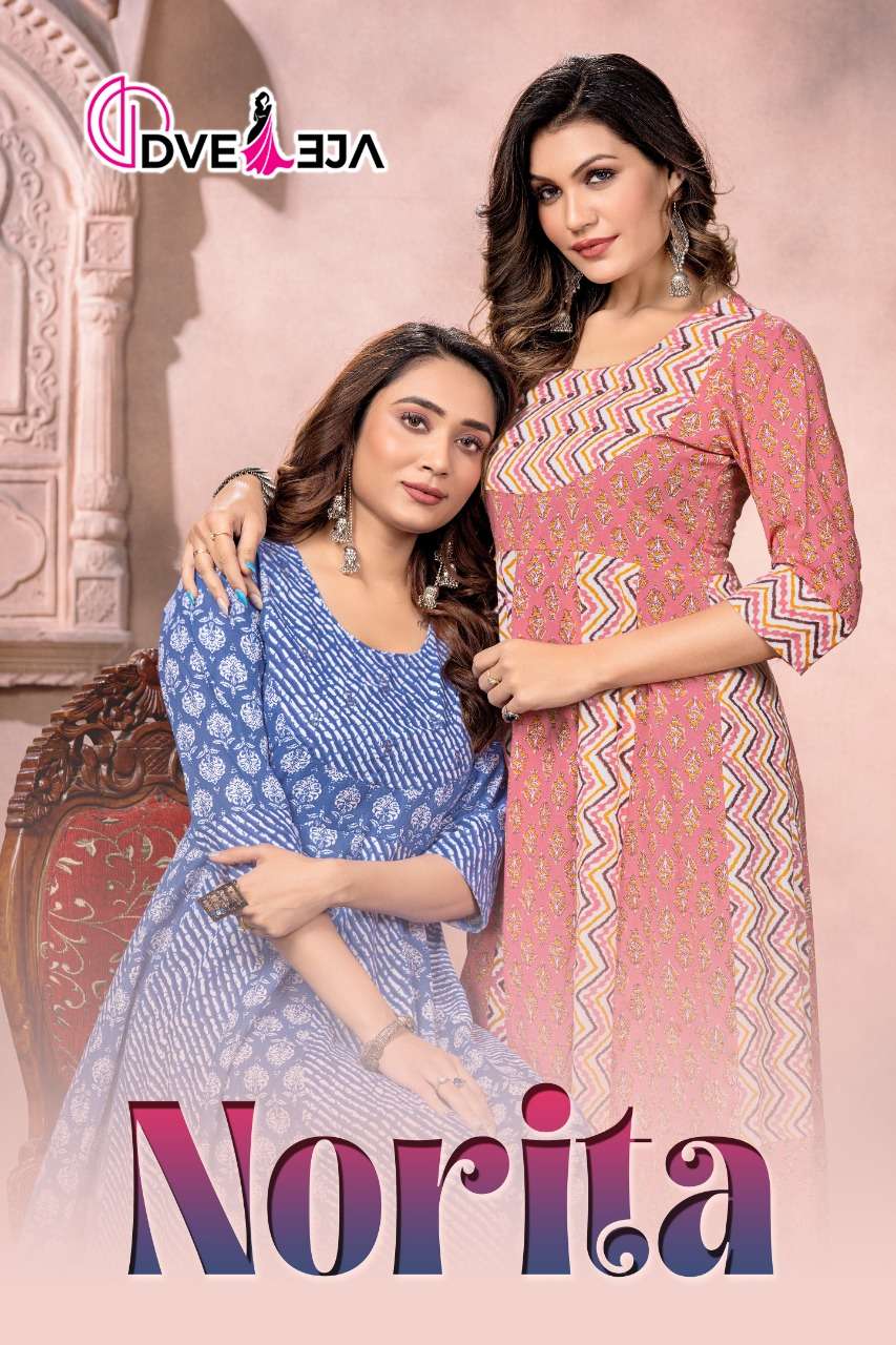 NORITA BY DVEEJA 101 TO 106 SERIES BEAUTIFUL STYLISH FANCY COLORFUL CASUAL WEAR & ETHNIC WEAR COTTON PRINT KURTIS AT WHOLESALE PRICE