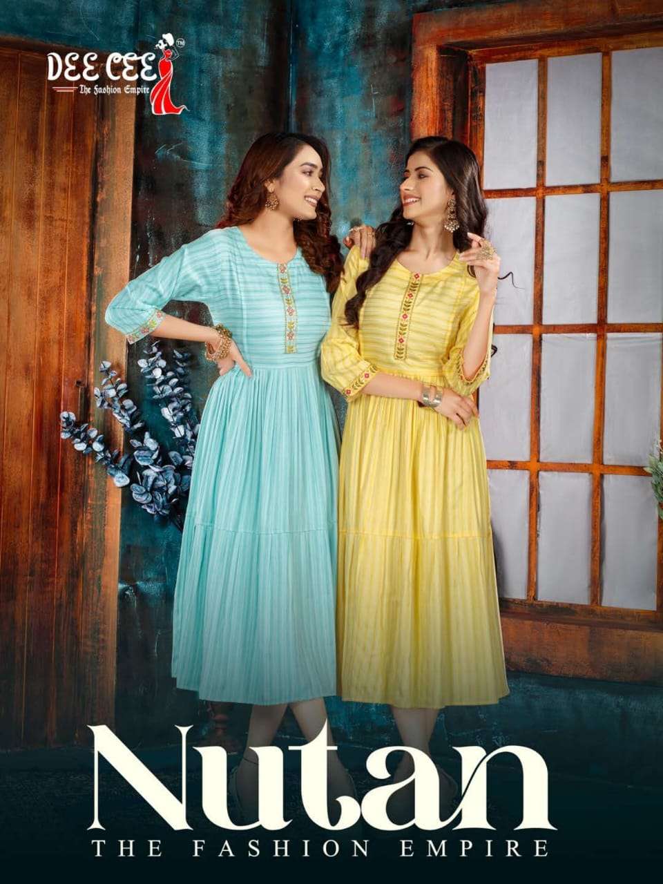 NUTAN BY DEE CEE 1001 TO 1006 SERIES DESIGNER STYLISH FANCY COLORFUL BEAUTIFUL PARTY WEAR & ETHNIC WEAR COLLECTION HEAVY RAYON KURTIS AT WHOLESALE PRICE