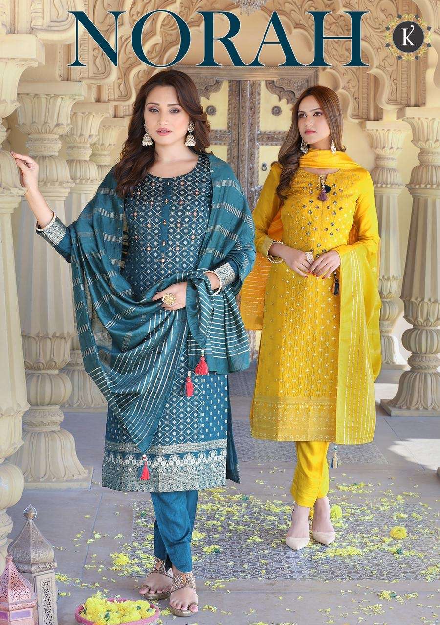 NORAH BY KALKI 05 TO 08 SERIES BEAUTIFUL SUITS STYLISH FANCY COLORFUL PARTY WEAR & OCCASIONAL WEAR PURE VISCOSE SILK EMBROIDERED DRESSES AT WHOLESALE PRICE