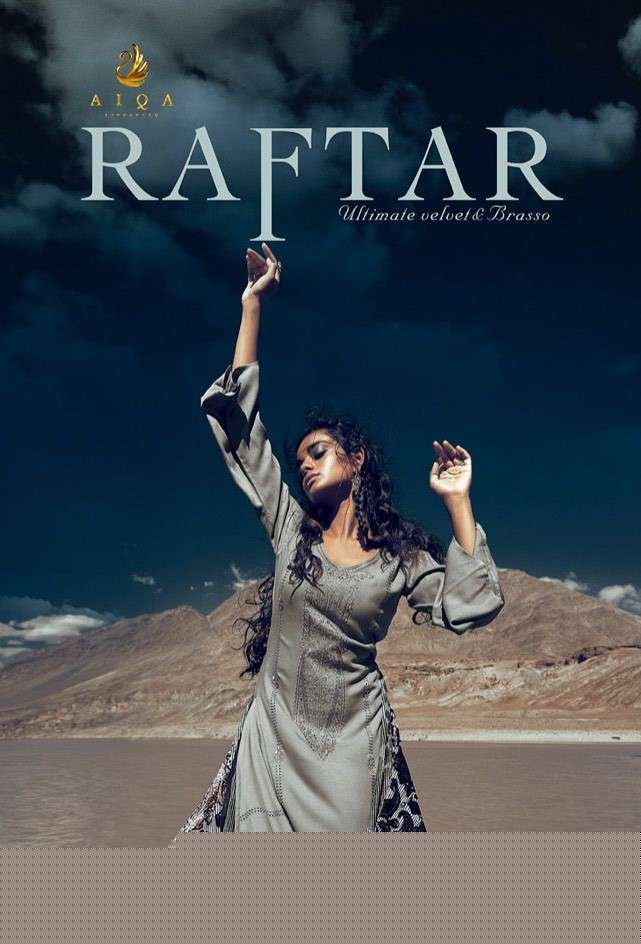 RAFTAR BY AIQA 264 TO 271 SERIES BEAUTIFUL STYLISH SUITS FANCY COLORFUL CASUAL WEAR & ETHNIC WEAR & READY TO WEAR PURE PASHMINA WITH WORK DRESSES AT WHOLESALE PRICE