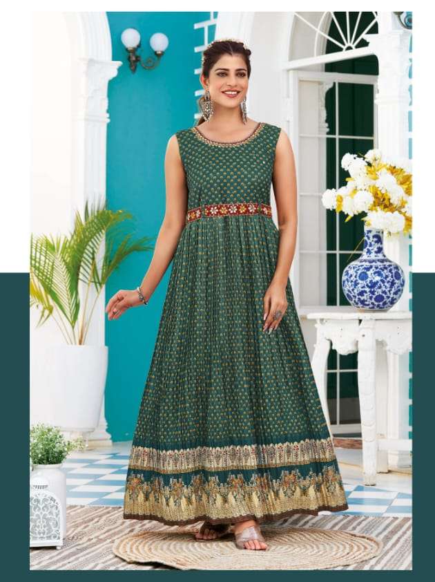 SPARK VOL-2 BY SHRUTI 201 TO 204 SERIES BEAUTIFUL STYLISH FANCY COLORFUL CASUAL WEAR & ETHNIC WEAR VISCOSE MUSLIN PRINT GOWNS AT WHOLESALE PRICE
