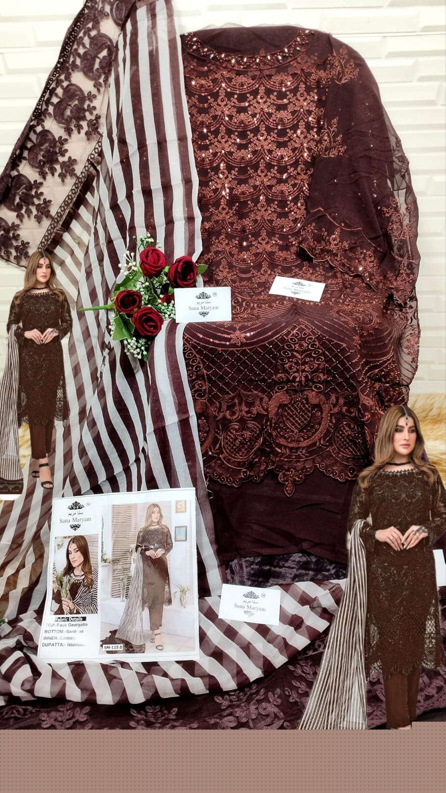 SM-115 COLOURS BY SANA MARYAM 115-A TO 115-C SERIES BEAUTIFUL PAKISTANI SUITS STYLISH FANCY COLORFUL PARTY WEAR & OCCASIONAL WEAR FAUX GEORGETTE WITH EMBROIDERY DRESSES AT WHOLESALE PRICE