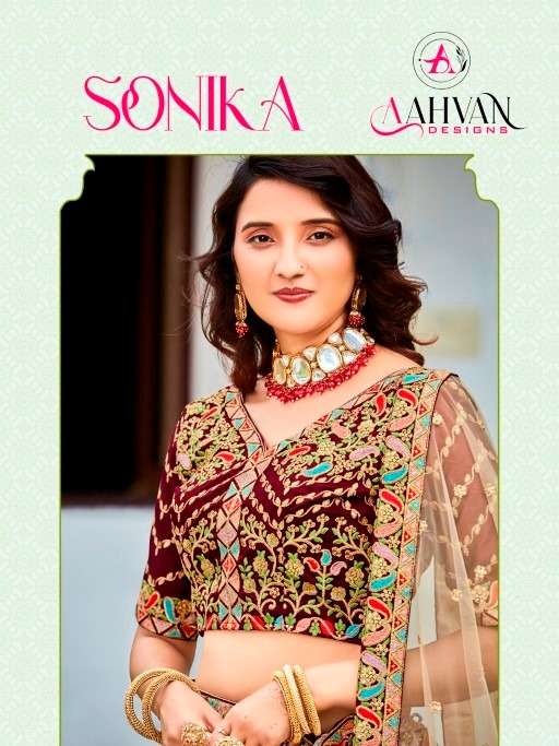 Sonika By Aahvan 901 To 903 Series Indian Traditional Beautiful Stylish Designer Banarasi Silk Jacquard Embroidered Party Wear Silk Lehengas At Wholesale Price