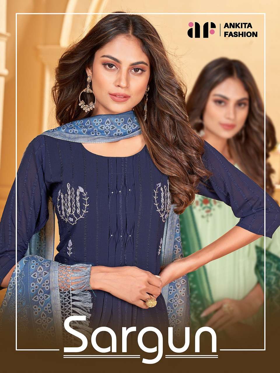 SARGUN BY ANKITA FASHION 2001 TO 2006 SERIES BEAUTIFUL SUITS COLORFUL STYLISH FANCY CASUAL WEAR & ETHNIC WEAR GEORGETTE EMBROIDERED DRESSES AT WHOLESALE PRICE