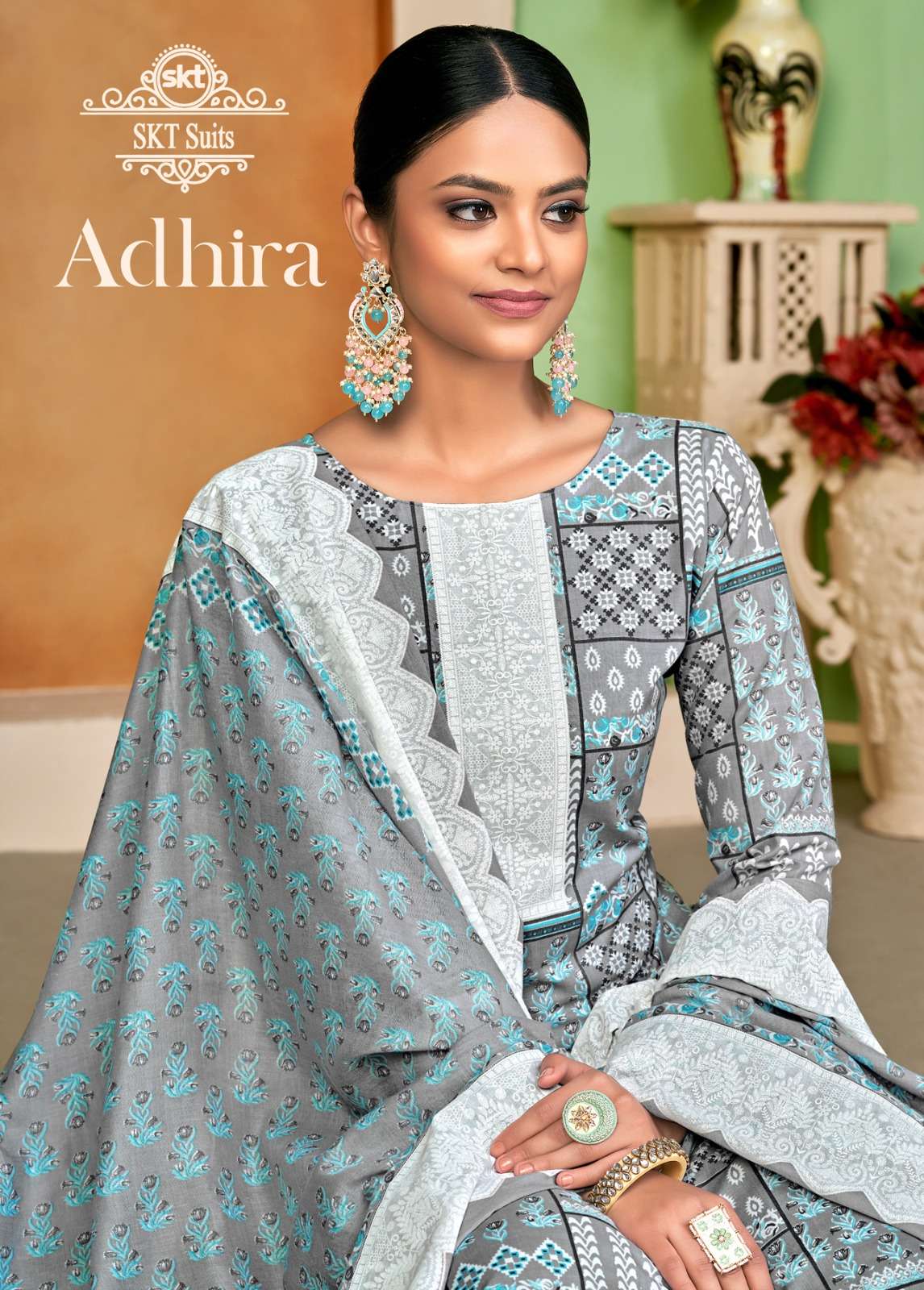Adhira By Skt Suits 74001 To 74008 Series Beautiful Suits Colorful Stylish Fancy Casual Wear & Ethnic Wear Soft Cotton Print Dresses At Wholesale Price