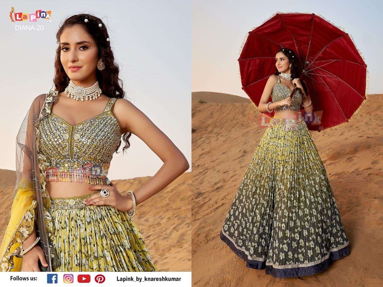 DIANA-20 BY LAPINK DESIGNER BEAUTIFUL WEDDING BRIDAL COLLECTION OCCASIONAL WEAR & PARTY WEAR VISCOSE LEHENGAS AT WHOLESALE PRICE