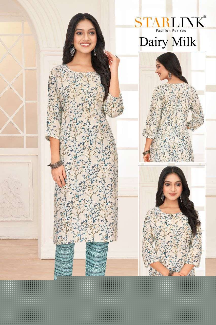 Dairy Milk By Starlink 161 To 188 Series Designer Stylish Fancy Colorful Beautiful Party Wear & Ethnic Wear Collection Rayon Print Kurtis With Bottom At Wholesale Price