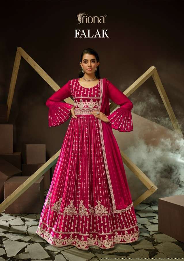 Falak By Fiona 31361 To 31364 Series Beautiful Stylish Fancy Colorful Casual Wear & Ethnic Wear Georgette Gowns With Dupatta At Wholesale Price
