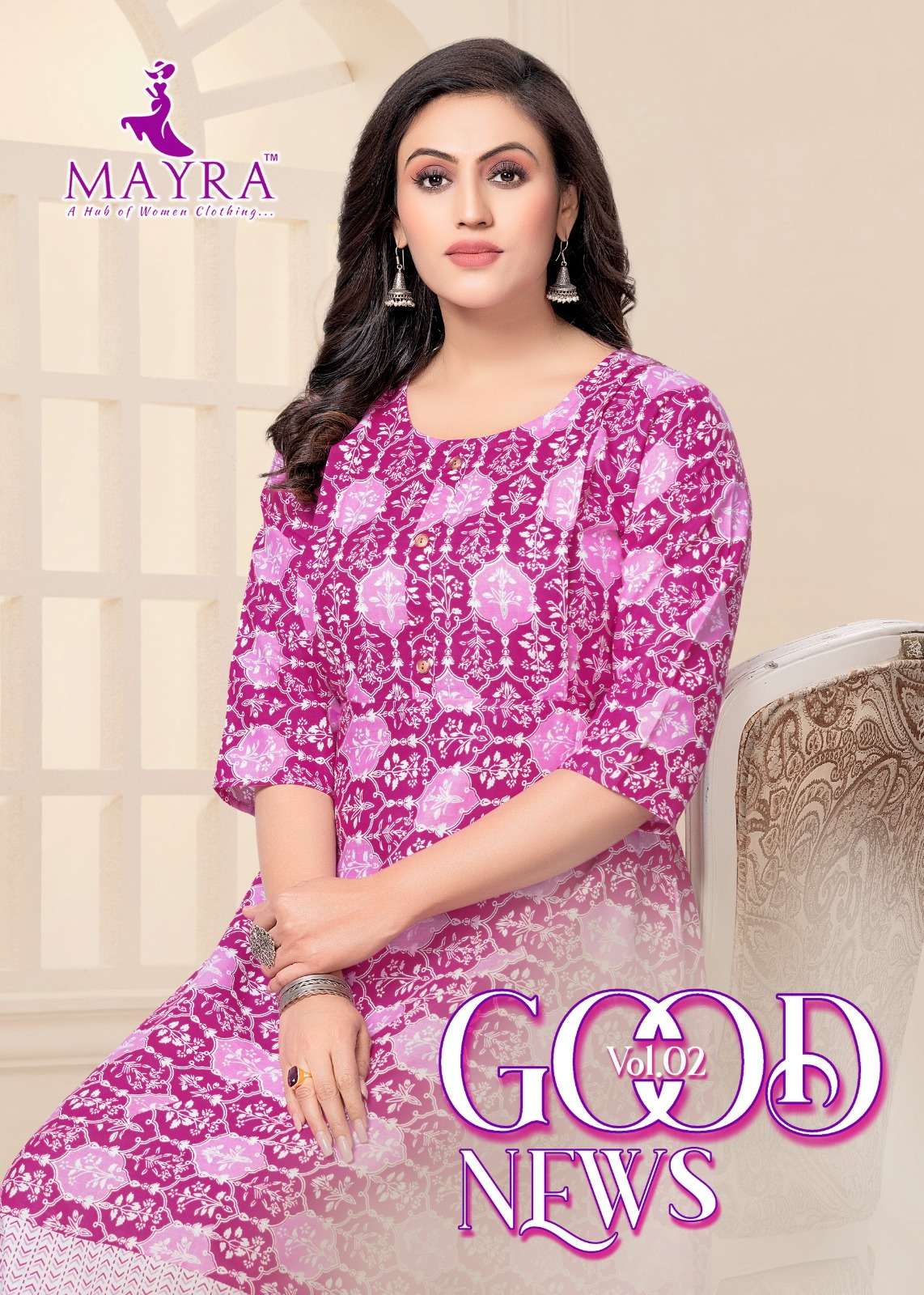 GOOD NEWS VOL-2 BY MAYRA 80079 TO 80086 SERIES DESIGNER STYLISH FANCY COLORFUL BEAUTIFUL PARTY WEAR & ETHNIC WEAR COLLECTION PURE CAMBRIC COTTON KURTIS AT WHOLESALE PRICE