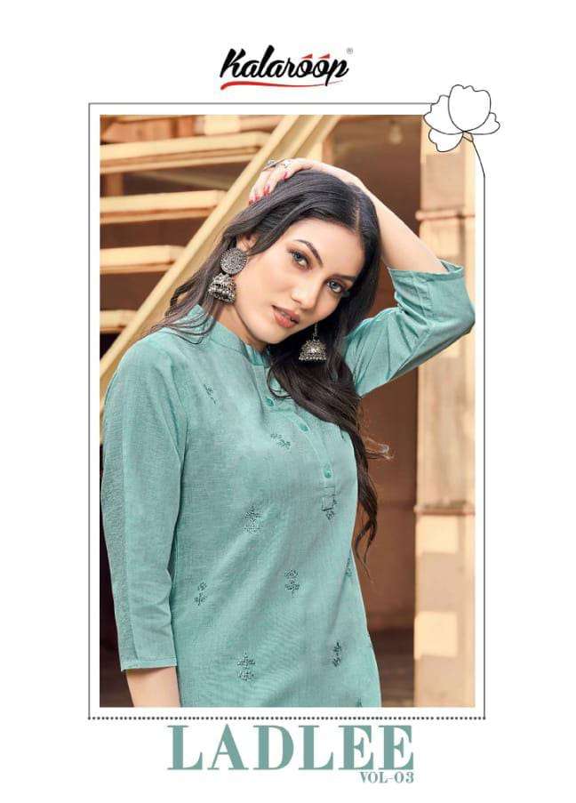 LADLEE VOL-3 BY KALAROOP 13676 TO 13681 SERIES DESIGNER STYLISH FANCY COLORFUL BEAUTIFUL PARTY WEAR & ETHNIC WEAR COLLECTION RAYON PRINT KURTIS AT WHOLESALE PRICE