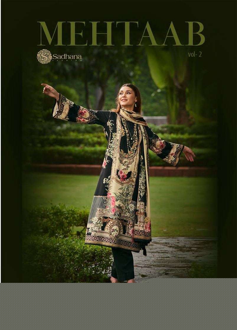 MEHTAB VOL-2 BY SADHANA FASHION 201 TO 208 SERIES BEAUTIFUL STYLISH FESTIVE SUITS FANCY COLORFUL CASUAL WEAR & ETHNIC WEAR & READY TO WEAR PURE JAM COTTON EMBROIDERY DRESSES AT WHOLESALE PRICE