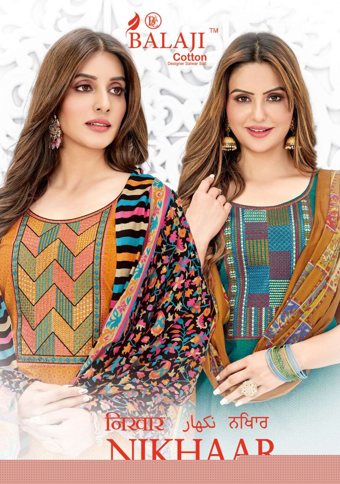 NIKHAAR BY BALAJI COTTON 5001 TO 5010 SERIES BEAUTIFUL SUITS COLORFUL STYLISH FANCY CASUAL WEAR & ETHNIC WEAR COTTON DRESSES AT WHOLESALE PRICE