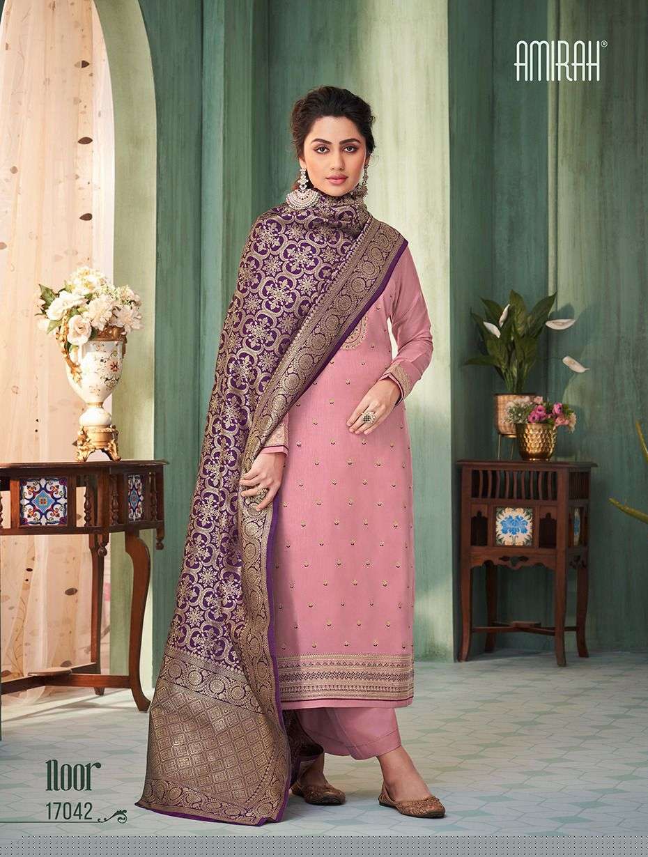 Noor By Amirah 17041 To 17046 Series Beautiful Suits Colorful Stylish Fancy Casual Wear & Ethnic Wear Chinnon Silk Dresses At Wholesale Price