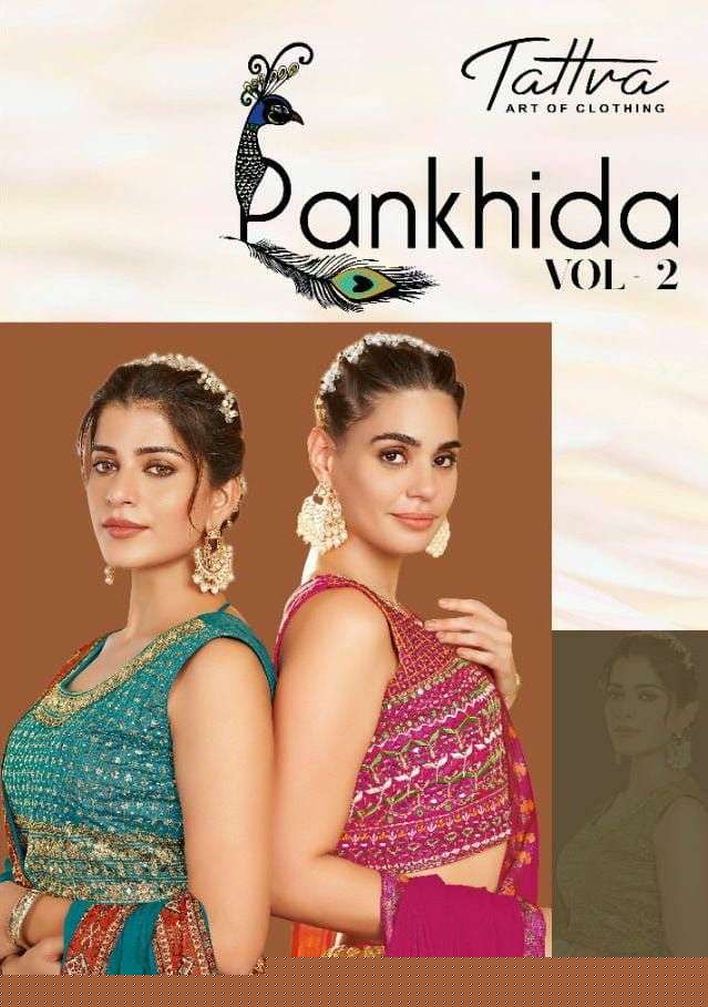 Pankhida Vol-2 By Tattva 01 To 03 Series Indian Traditional Beautiful Stylish Designer Banarasi Silk Jacquard Embroidered Party Wear Jacquard/Silk Lehengas At Wholesale Price