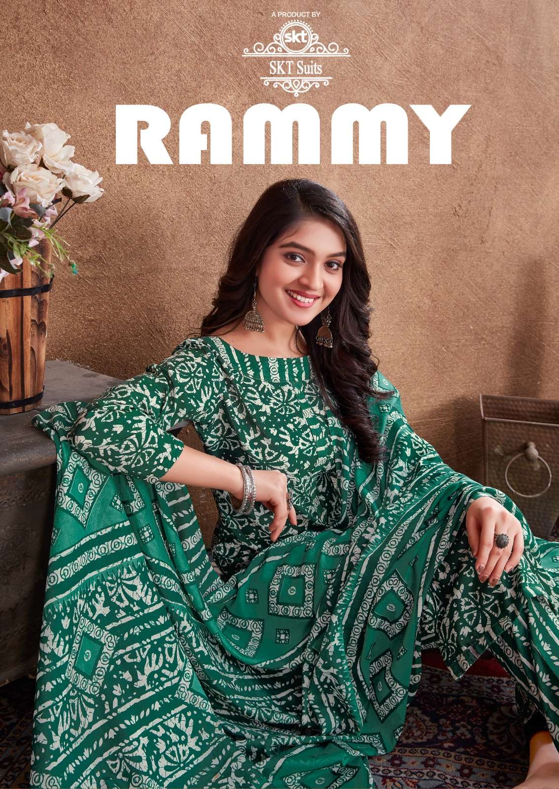 RAMMY BY SKT SUITS 1001 TO 1012 SERIES BEAUTIFUL FESTIVE SUITS COLORFUL STYLISH FANCY CASUAL WEAR & ETHNIC WEAR SOFT COTTON PRINT DRESSES AT WHOLESALE PRICE