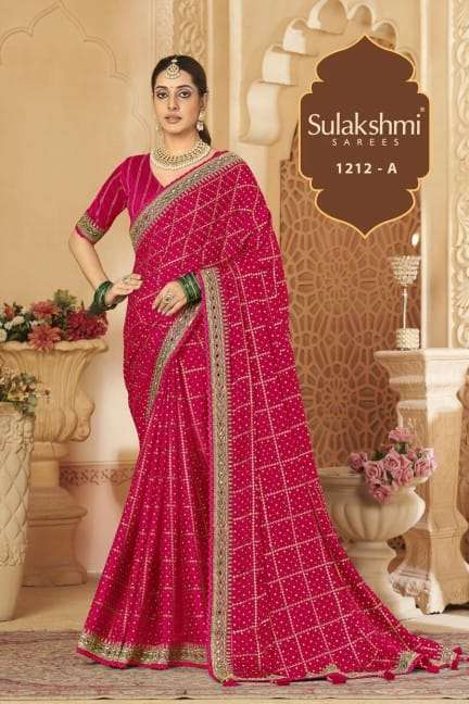 SULAKSHMI 1212 COLOURS BY SULAKSHMI 1212 TO 1212-D SERIES INDIAN TRADITIONAL WEAR COLLECTION BEAUTIFUL STYLISH FANCY COLORFUL PARTY WEAR & OCCASIONAL WEAR FANCY SAREES AT WHOLESALE PRICE