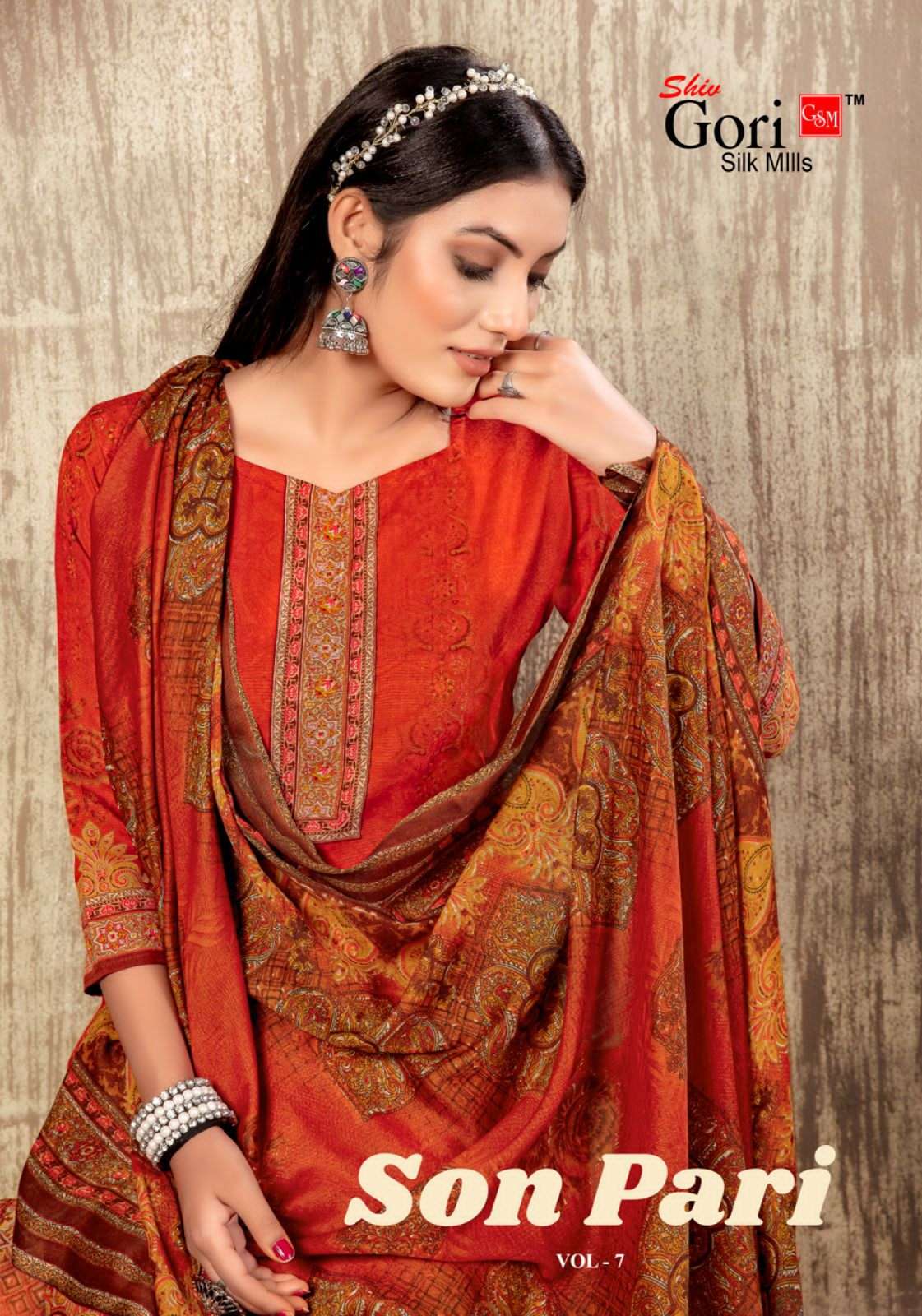 SON PARI VOL-7 BY SHIV GORI SILK MILLS 7001 TO 7010 SERIES BEAUTIFUL SUITS COLORFUL STYLISH FANCY CASUAL WEAR & ETHNIC WEAR RAYON PRINT DRESSES AT WHOLESALE PRICE