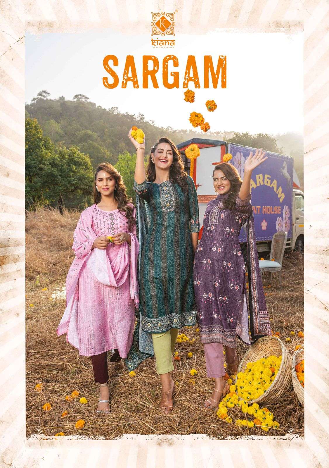 SARGAM BY KIANA 101 TO 108 SERIES FESTIVE SUITS BEAUTIFUL FANCY COLORFUL STYLISH PARTY WEAR & OCCASIONAL WEAR MUSLIN DIGITAL PRINT DRESSES AT WHOLESALE PRICE