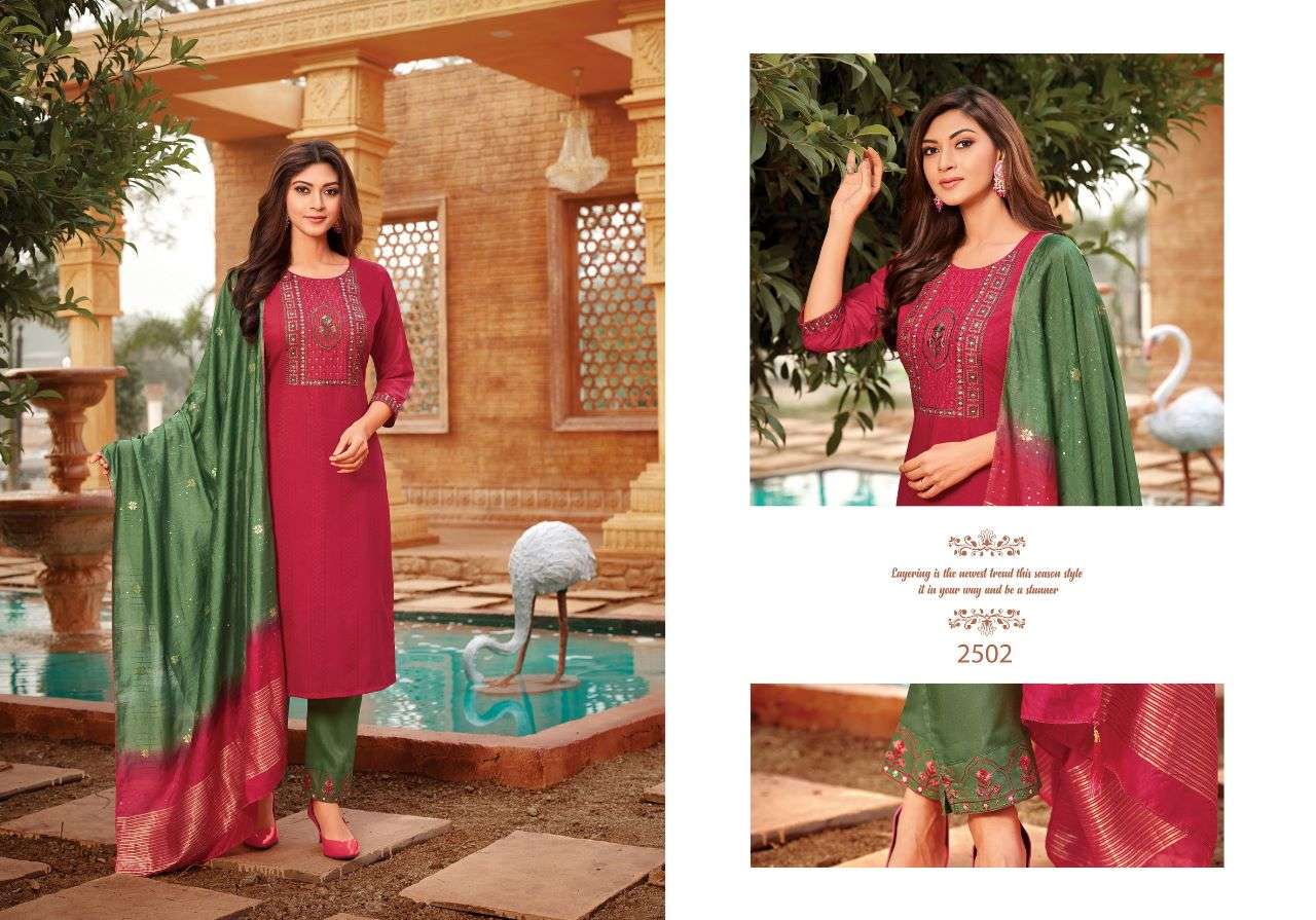 SRIVALLI VOL-4 BY HARIYAALI 2501 TO 2508 SERIES SUITS BEAUTIFUL FANCY COLORFUL STYLISH PARTY WEAR & OCCASIONAL WEAR SILK DRESSES AT WHOLESALE PRICE