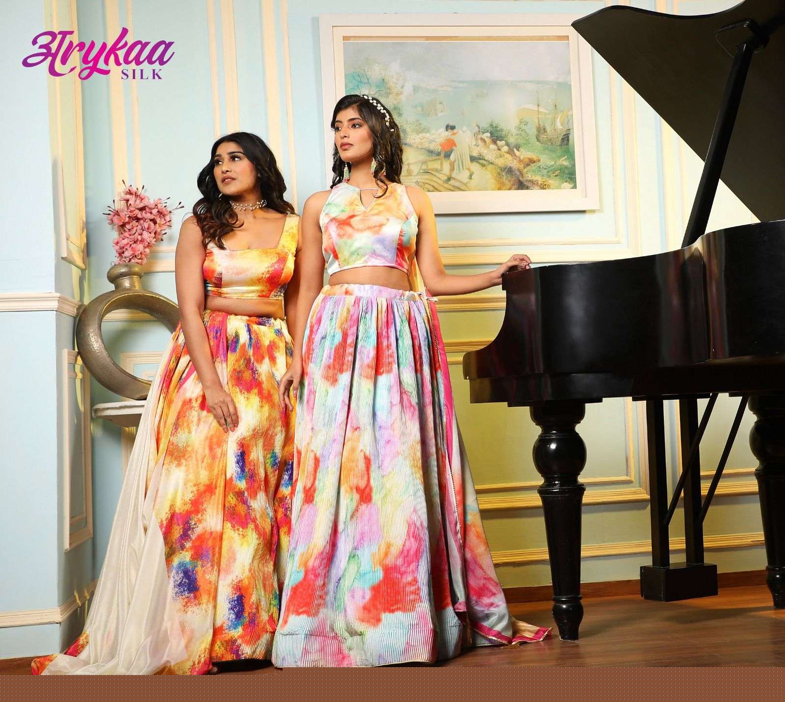 SILKINA VOL-1 BY ARYKAA 101 TO 104 SERIES DESIGNER BEAUTIFUL WEDDING BRIDAL COLLECTION OCCASIONAL WEAR & PARTY WEAR SATIN SILK LEHENGAS AT WHOLESALE PRICE