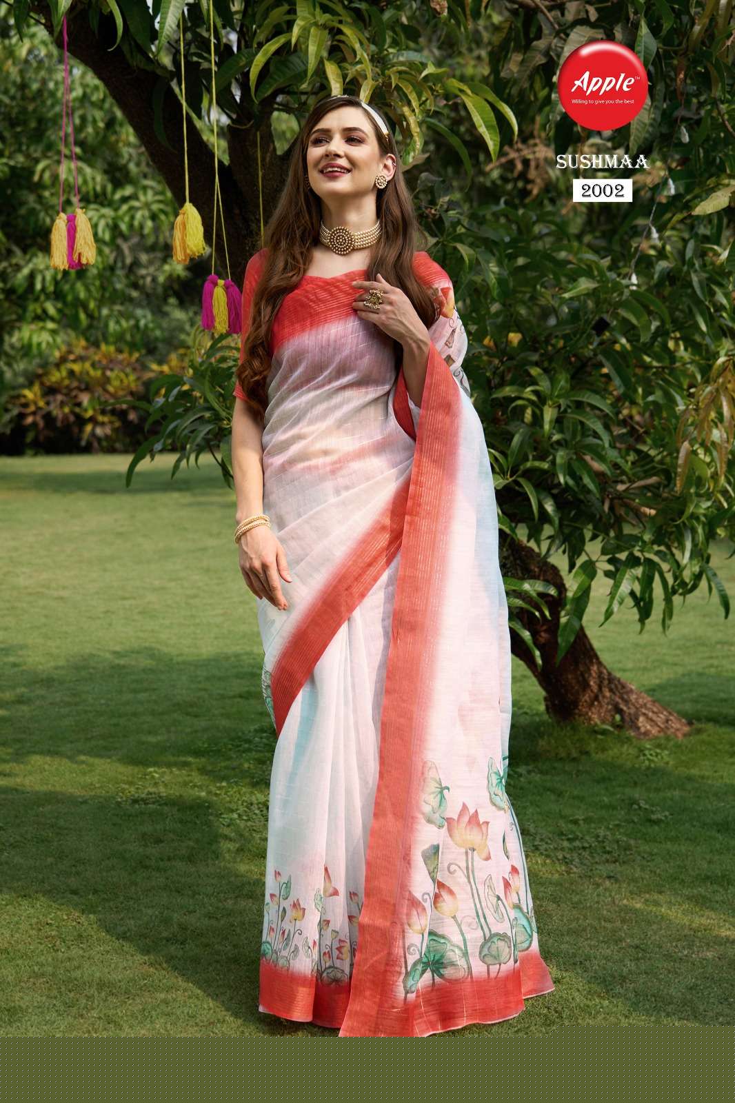 SUSHMAA VOL-20 BY APPLE 2001 TO 2008 SERIES INDIAN TRADITIONAL WEAR COLLECTION BEAUTIFUL STYLISH FANCY COLORFUL PARTY WEAR & OCCASIONAL WEAR SOFT LINEN SAREES AT WHOLESALE PRICE