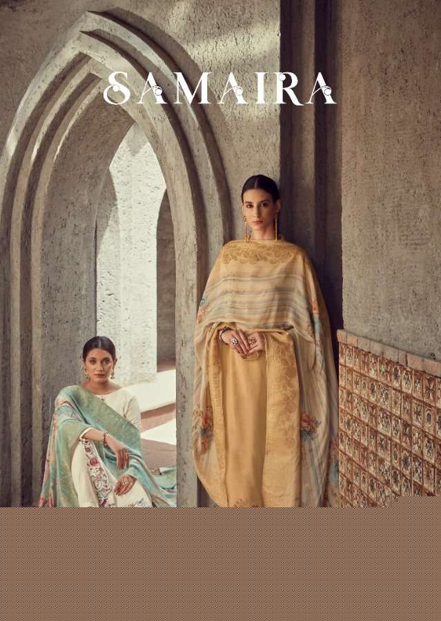 SAMAIRA BY KARMA TRENDZ 4095 TO 4101 SERIES DESIGNER SUITS COLLECTION BEAUTIFUL STYLISH COLORFUL FANCY PARTY WEAR & OCCASIONAL WEAR PURE MUSLIN JACQUARD DRESSES AT WHOLESALE PRICE