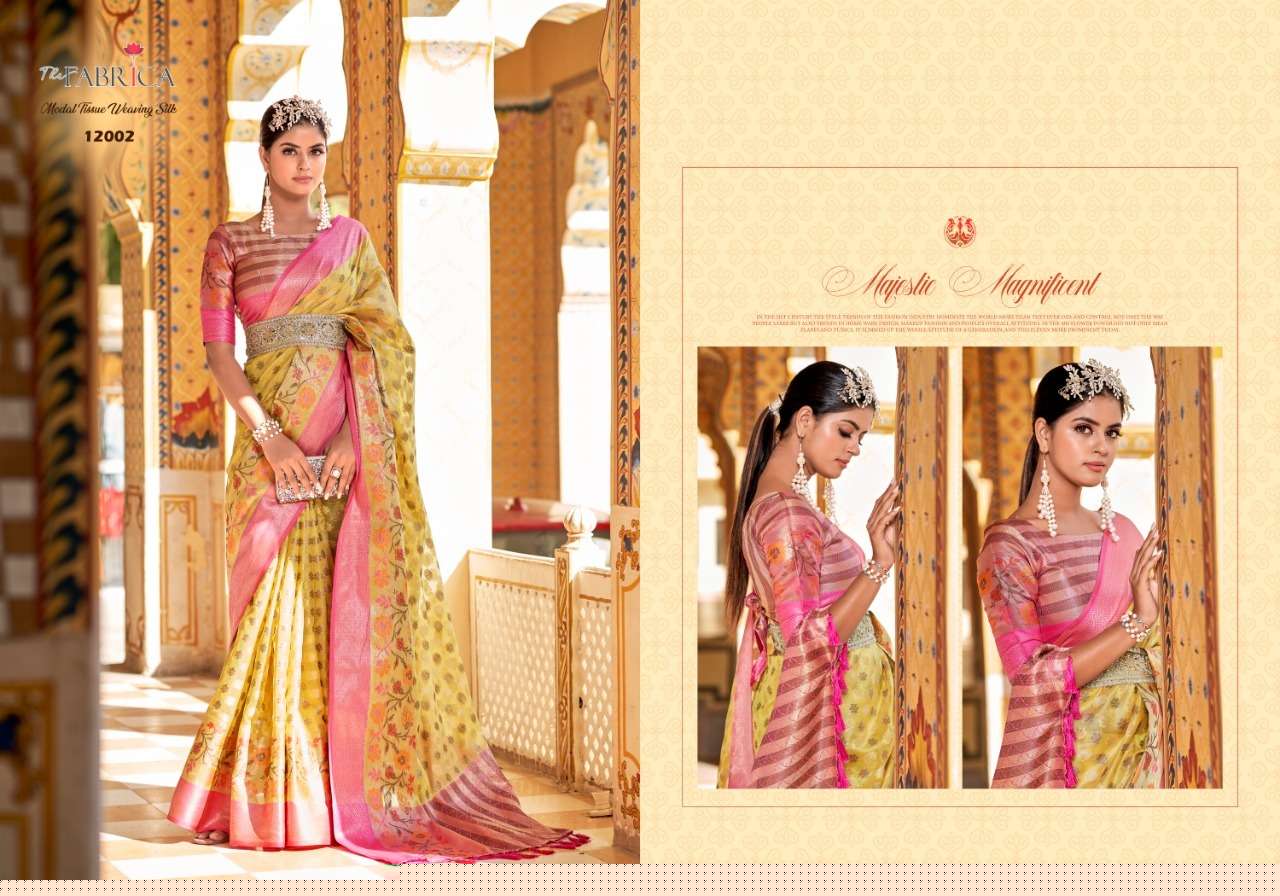 Sanskriti By The Fabrica 12001 To 12008 Series Indian Traditional Wear Collection Beautiful Stylish Fancy Colorful Party Wear & Occasional Wear Organza Jacquard Sarees At Wholesale Price