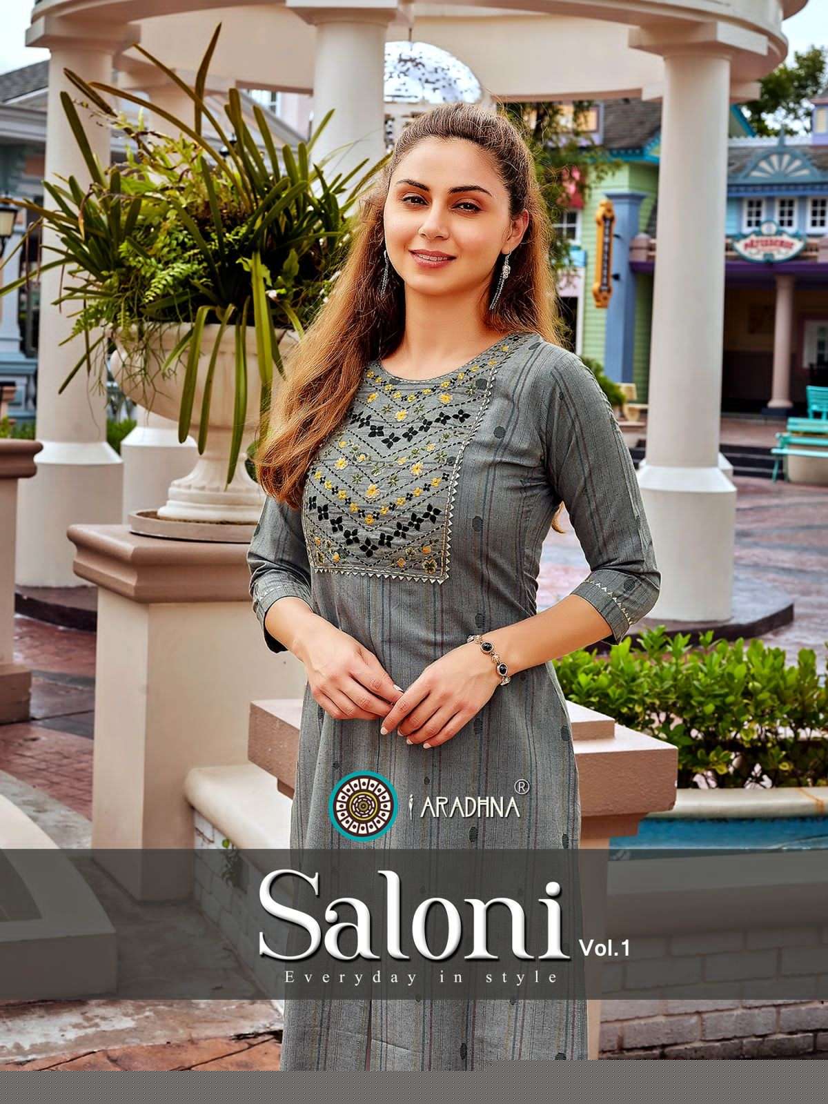 Saloni Vol-1 By Aradhna Fashion 1001 To 1006 Series Beautiful Stylish Fancy Colorful Casual Wear & Ethnic Wear Cotton Embroidered Kurtis At Wholesale Price