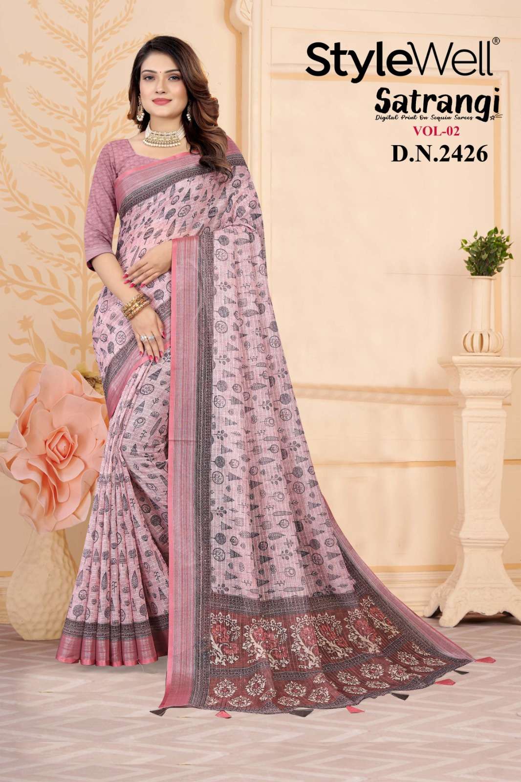Satrangi Vol-2 By Stylewell 2425 To 2431 Series Indian Traditional Wear Collection Beautiful Stylish Fancy Colorful Party Wear & Occasional Wear Fancy Sarees At Wholesale Price