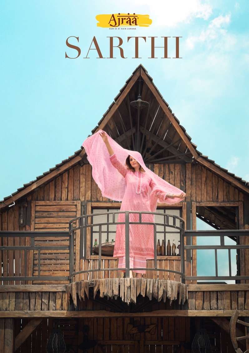 Sarthi By Ajraa 1041 To 1046 Series Beautiful Patiyala Suits Colorful Stylish Fancy Casual Wear & Ethnic Wear Lawn Cotton Print Dresses At Wholesale Price