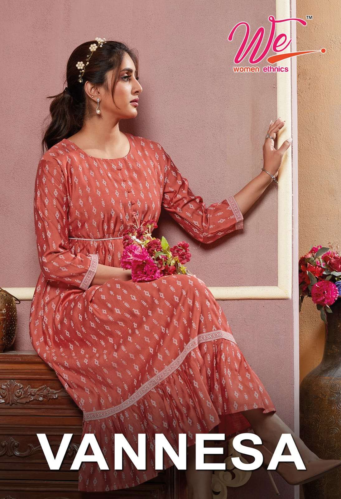 VANNESA BY WOMEN ETHNIC 601 TO 606 SERIES DESIGNER STYLISH FANCY COLORFUL BEAUTIFUL PARTY WEAR & ETHNIC WEAR COLLECTION VISCOSE RAYON KURTIS AT WHOLESALE PRICE