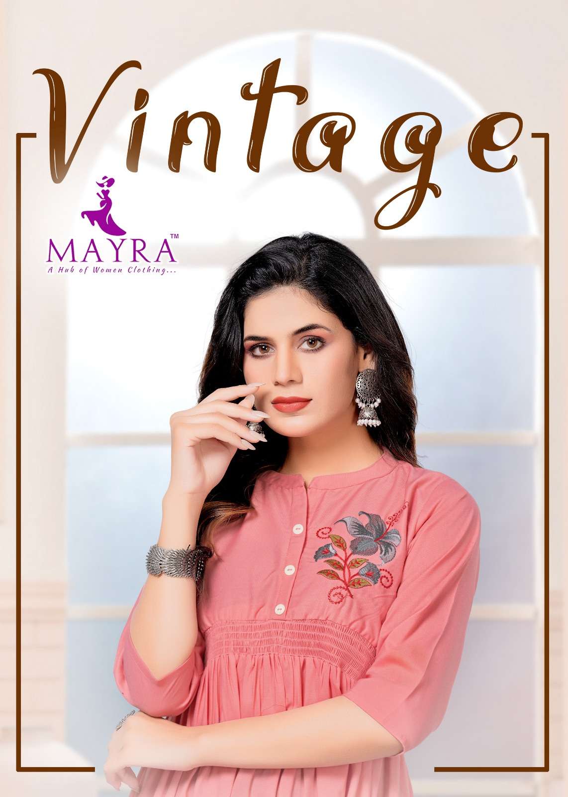 Vintage By Mayra 80066 To 80073 Series Beautiful Stylish Fancy Colorful Casual Wear & Ethnic Wear Viscose Embroidered Kurtis At Wholesale Price