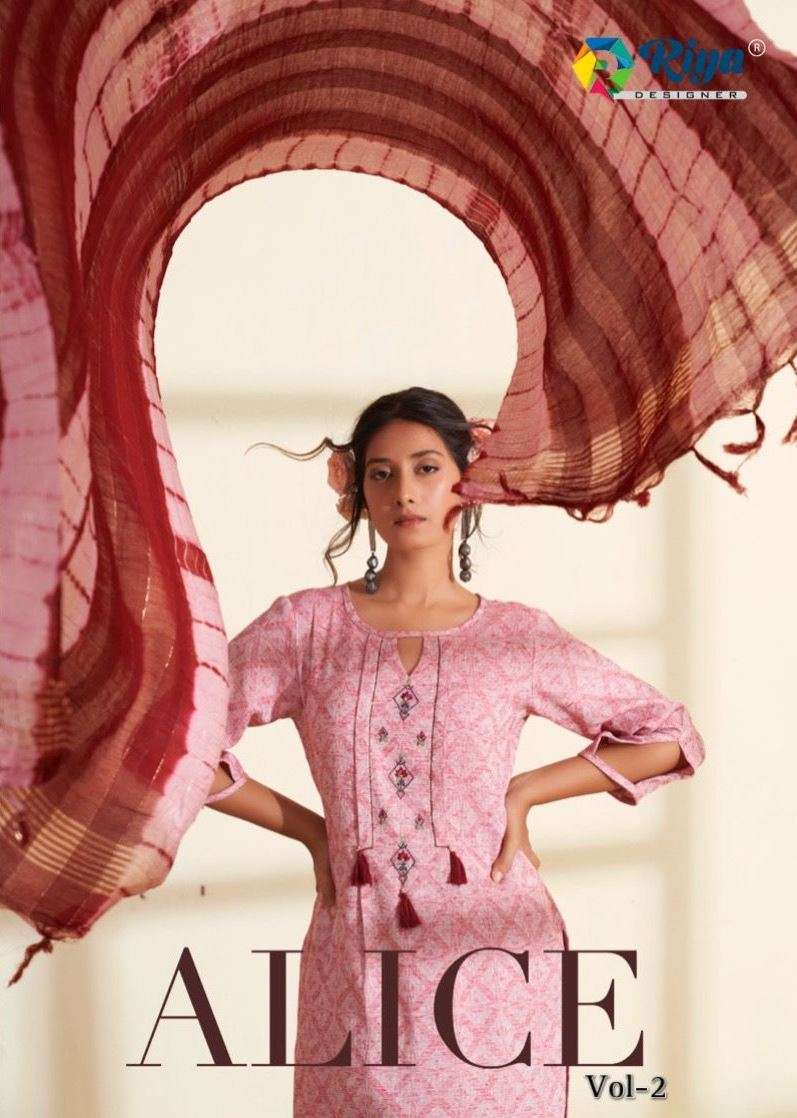 Alice Vol-2 By Riya Designer 201 To 205 Series Designer Suits Collection Beautiful Stylish Fancy Colorful Party Wear & Occasional Wear Cotton Jacquard Dresses At Wholesale Price