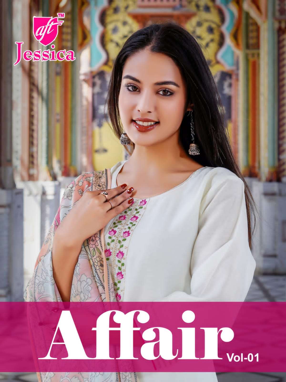 Affair Vol-1 By Jessica 01 To 08 Series Designer Suits Collection Beautiful Stylish Fancy Colorful Party Wear & Occasional Wear Chanderi Print Dresses At Wholesale Price