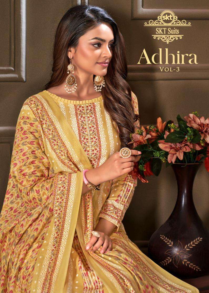 Adhira Vol-3 By Skt Suits 76001 To 76008 Series Beautiful Stylish Festive Suits Fancy Colorful Casual Wear & Ethnic Wear & Ready To Wear Pure Cotton Dresses At Wholesale Price