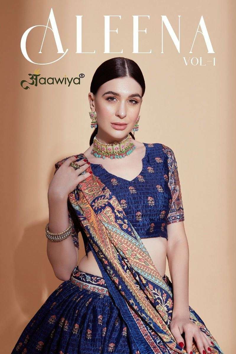 Aleena Vol-1 By Aawiya 2111 To 2115 Series Designer Beautiful Navratri Collection Occasional Wear & Party Wear Chinnon Lehengas At Wholesale Price