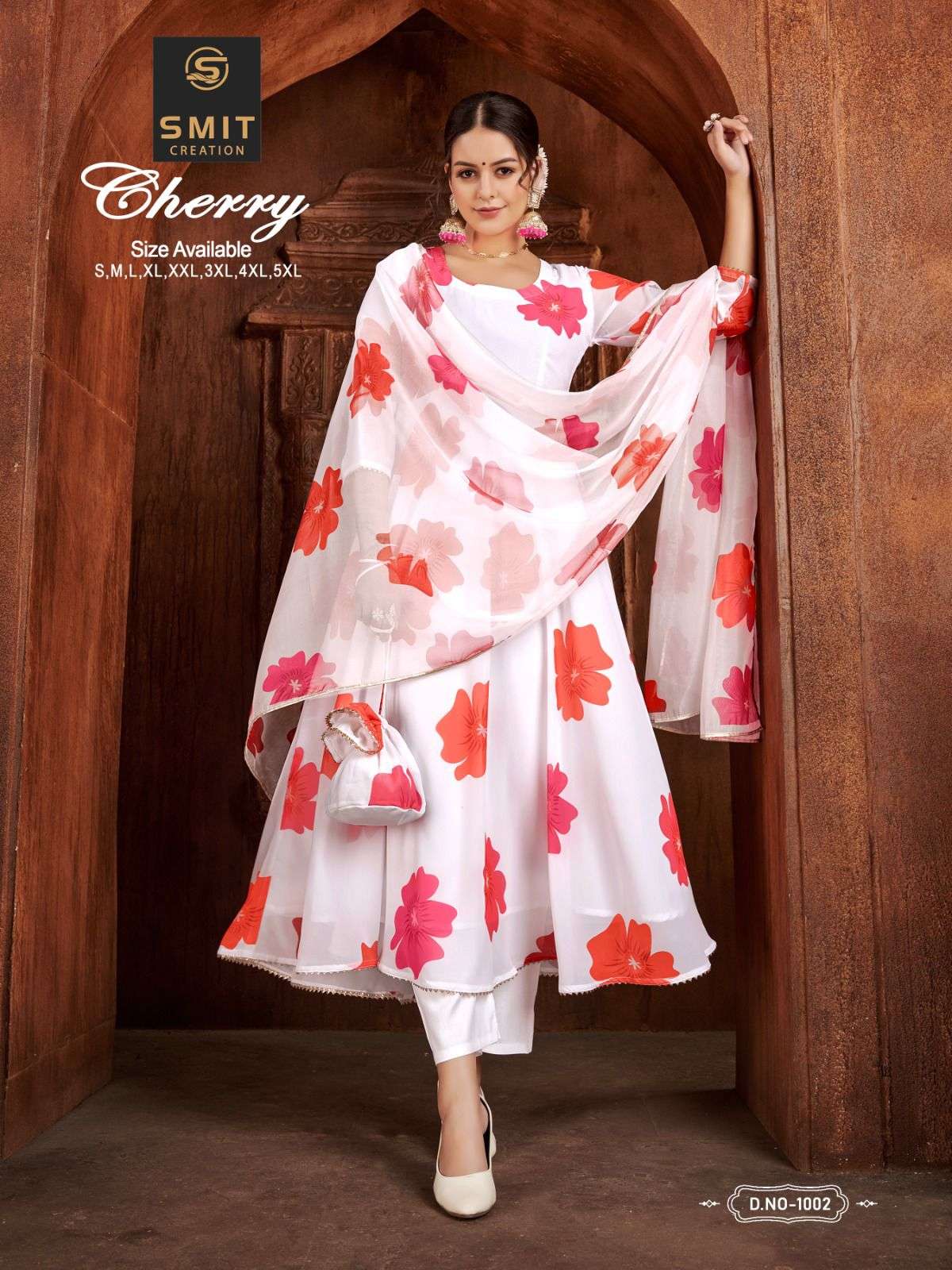 Cherry By Smit Creation 1001 To 1006 Series Beautiful Stylish Fancy Colorful Casual Wear & Ethnic Wear Pure Georgette Gowns With Dupatta At Wholesale Price