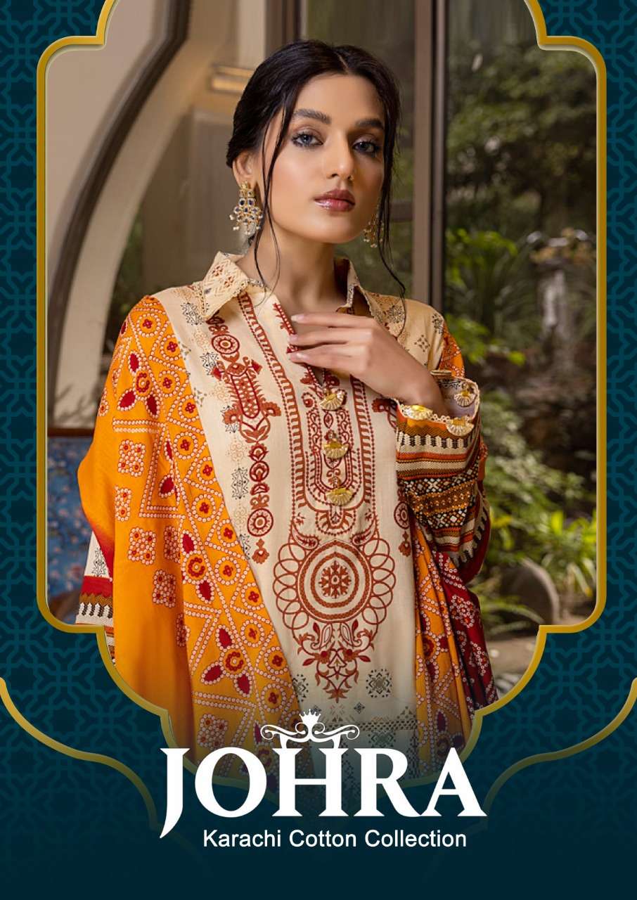 Johra By KF Fashion 1001 To 1006 Series Beautiful Festive Suits Colorful Stylish Fancy Casual Wear & Ethnic Wear Pure Cotton Print Dresses At Wholesale Price