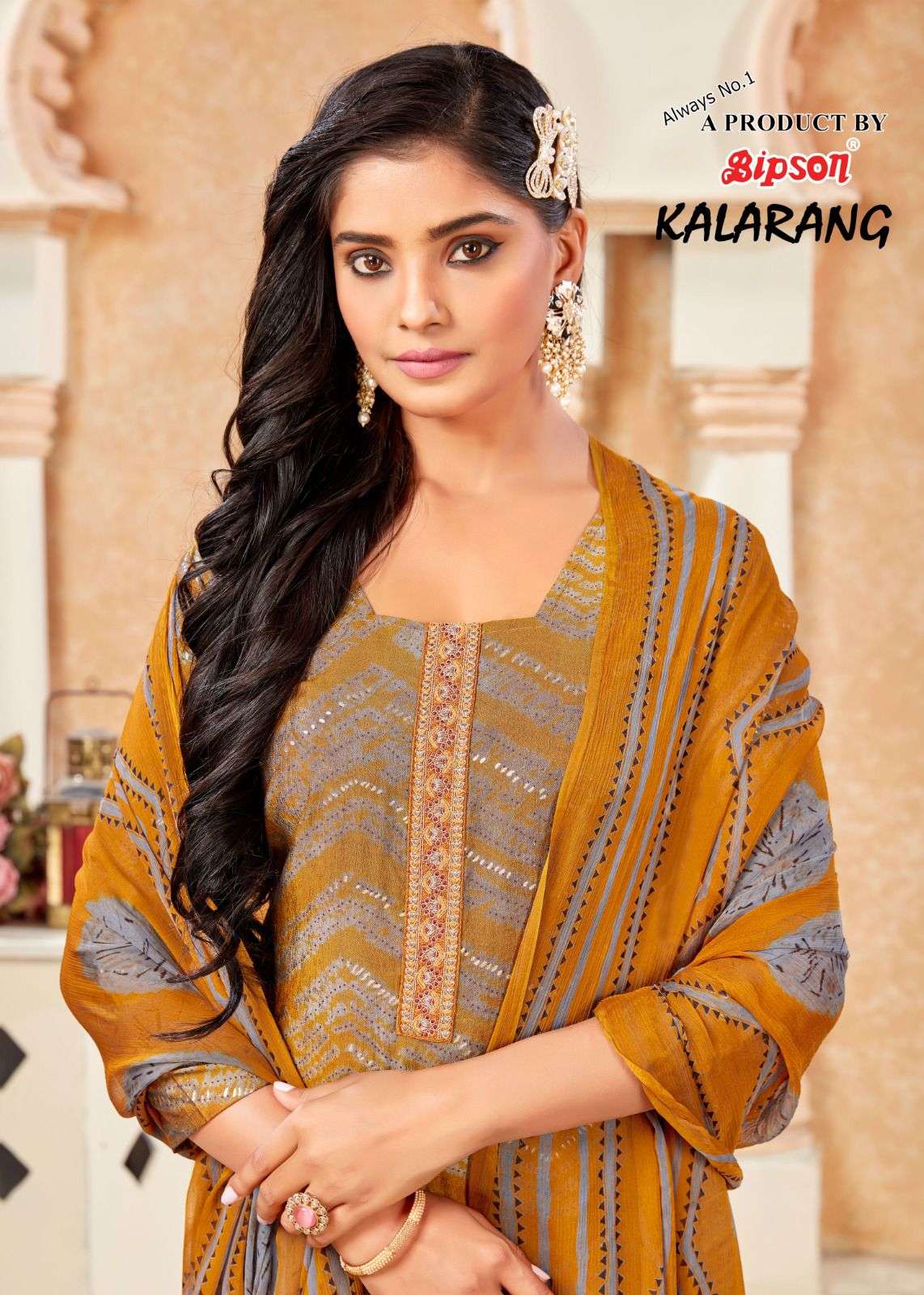 Kalarang-2054 By Bipson 2054-A To 2054-D Series Beautiful Stylish Festive Suits Fancy Colorful Casual Wear & Ethnic Wear & Ready To Wear Pure Visocse Muslin Print With Embroidered Dresses At Wholesale Price