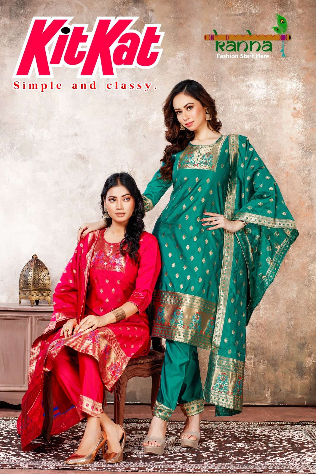 Kitkat By Kanha 101 To 108 Series Designer Suits Collection Beautiful Stylish Fancy Colorful Party Wear & Occasional Wear Chanderi Print Dresses At Wholesale Price