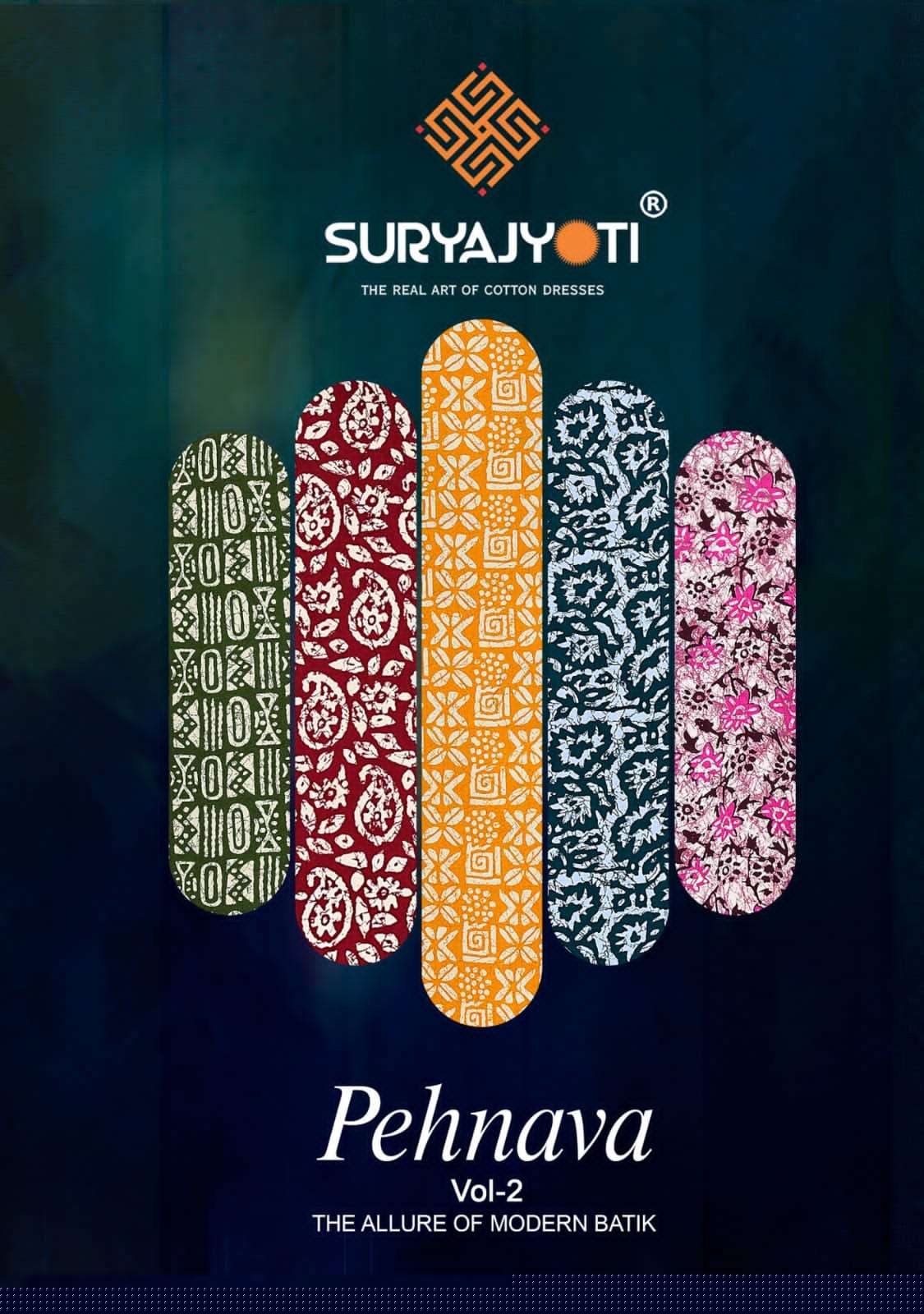 Pehnava Vol-2 By Suryajyoti 2001 To 2010 Series Beautiful Festive Suits Colorful Stylish Fancy Casual Wear & Ethnic Wear Cambric Cotton Print Dresses At Wholesale Price