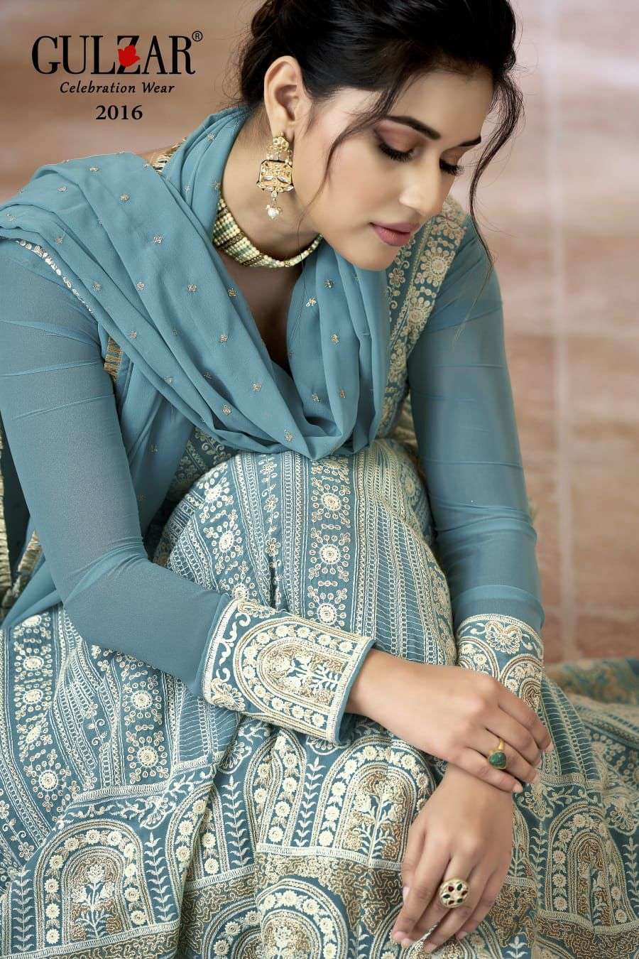 Resham By Gulzar 2016 To 2019 Series Beautiful Stylish Fancy Colorful Casual Wear & Ethnic Wear Georgette Gowns With Dupatta At Wholesale Price