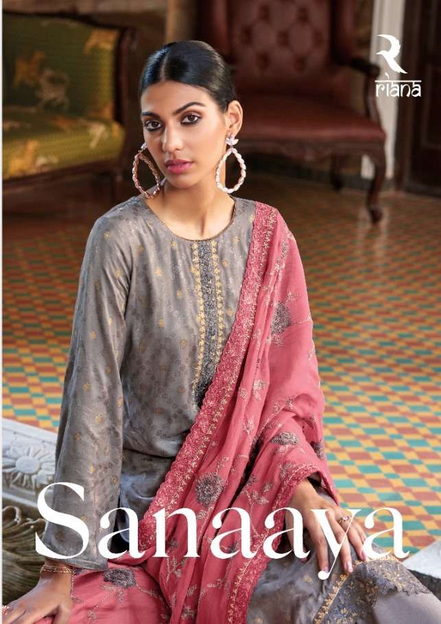 Sanaaya By Riana 63800 To 63805 Series Beautiful Suits Stylish Fancy Colorful Party Wear & Occasional Wear Pure Jacquard Print Dresses At Wholesale Price