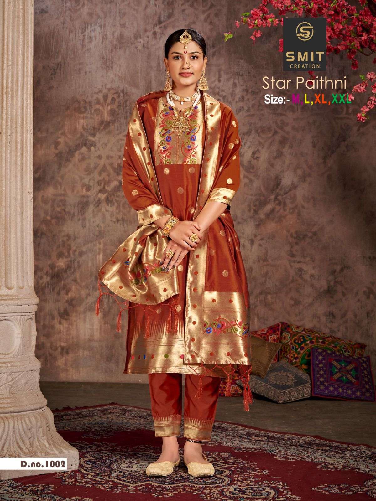 Star Paithni By Smit Creation 1001 To 1005 Series Beautiful Suits Colorful Stylish Fancy Casual Wear & Ethnic Wear Pure Tapeta Silk Dresses At Wholesale Price