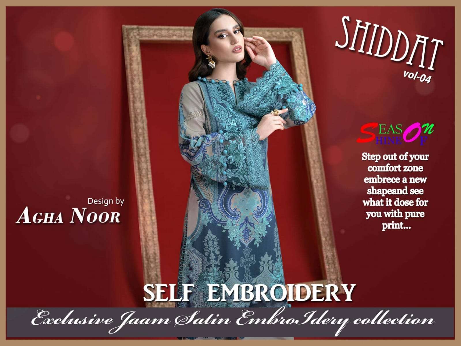 Shiddat Vol-4 By Agha Noor 4001 To 4010 Series Beautiful Stylish Pakistani Suits Fancy Colorful Casual Wear & Ethnic Wear & Ready To Wear Jam Satin Cotton Embroidered Dresses At Wholesale Price