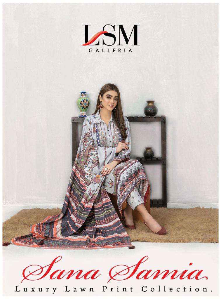 Sana Samia By Lsm Galleria 101 To 106 Series Beautiful Suits Stylish Colorful Fancy Casual Wear & Ethnic Wear Pure Lawn Print Dresses At Wholesale Price