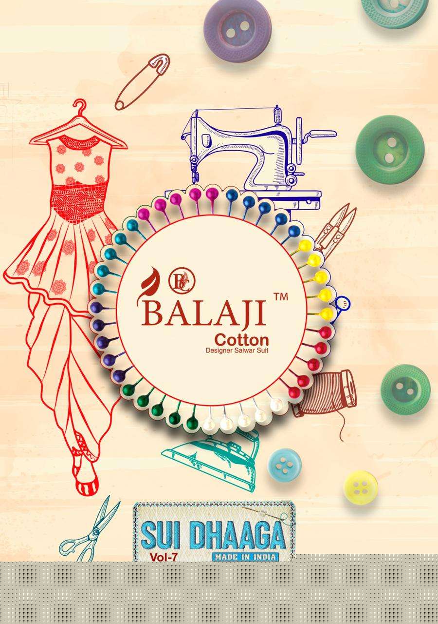 Sui Dhaaga Vol-7 By Balaji Cotton 7001 To 7012 Series Beautiful Stylish Festive Suits Fancy Colorful Casual Wear & Ethnic Wear & Ready To Wear Cotton Dresses At Wholesale Price
